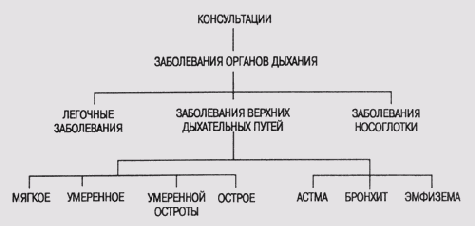 Иерархическое представление заболеваний органов дыхания
