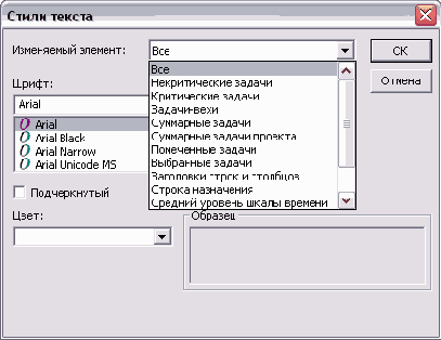 Диалоговое окно форматирования стилей текста
