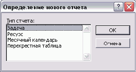 Определение нового отчета