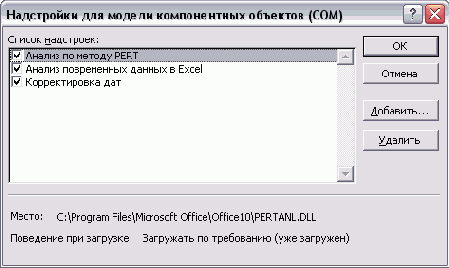 Работа с надстройками MS Project