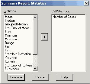   Summary Report: Statistics