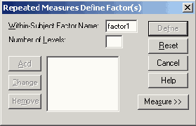   Repeated Measures Define Factor(s)