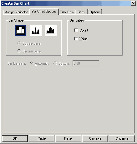   Bar Chart Options (  )