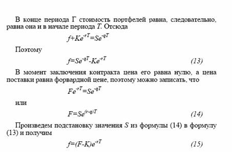 и цена форвардного контракта на