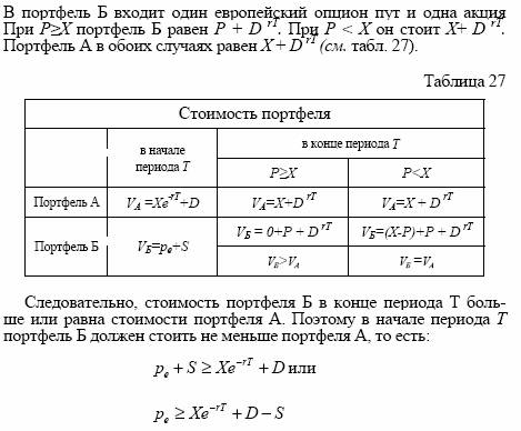 § 27. ГРАНИЦЫ ПРЕМИИ ОПЦИОНОВ, В ОСНОВЕ КОТОРЫХ ЛЕЖАТ АКЦИИ, ВЫПЛАЧИВАЮЩИЕ ДИВИДЕНДЫ