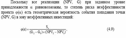 показана заштрихованная зона неэффективных