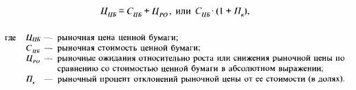 Стоимость и ЦЕНА ЦЕННОЙ БУМАГИ